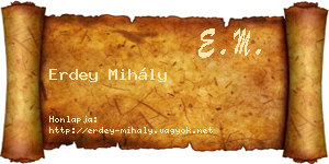 Erdey Mihály névjegykártya